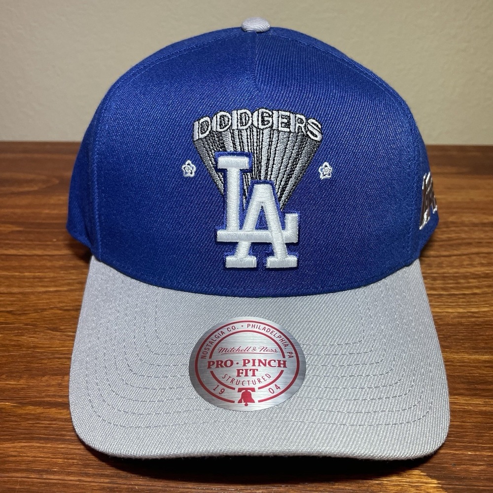 Mitchell & Ness Pro Pinch X Topps Los Angeles Dodgers Hat Blue Snapback Pin Cap